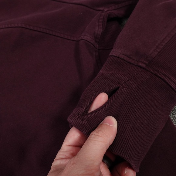 Athleta Hoodie Womens 1X Purple Full Zip Fleece High Neck Thumbholes Pockets - Picture 9 of 11